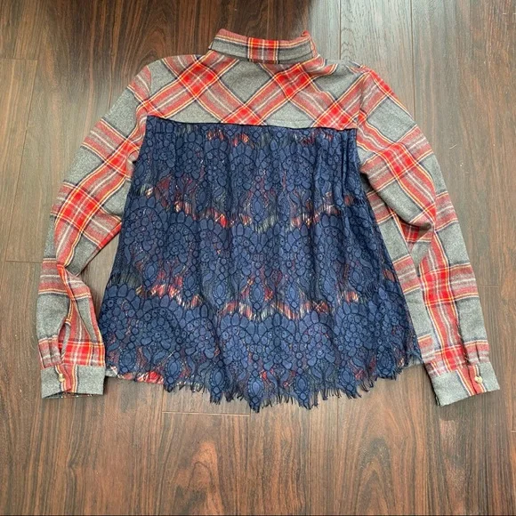 Sundance plaid wool shirt jacket lace back button excellent condition! - Picture 5 of 6